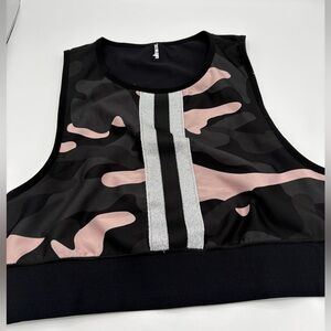 Ultracor Camo Collegiate Sports Bra Yoga Med High Impact Luxury Large Black Pink